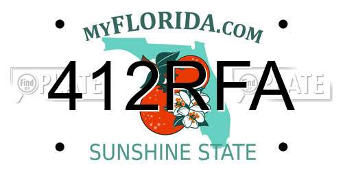 412RFA Florida License Plate