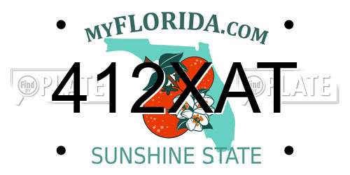 412XAT Florida License Plate