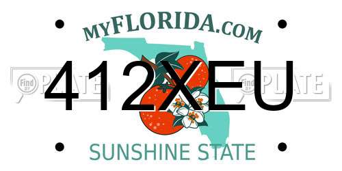 412XEU Florida License Plate