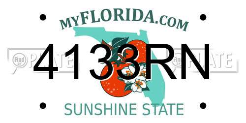 4133RN Florida License Plate