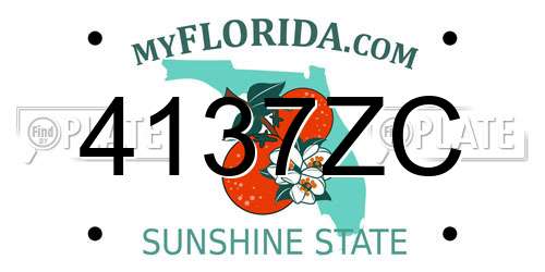 4137ZC Florida License Plate