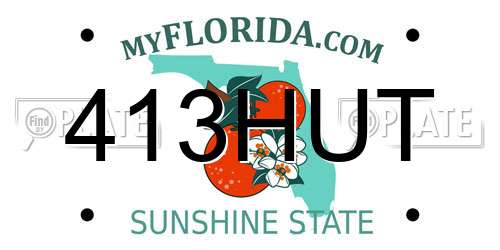 413HUT Florida License Plate