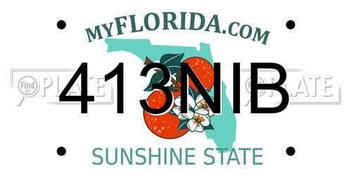 413NIB Florida License Plate