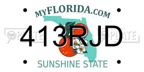 413RJD Florida License Plate