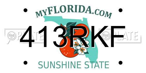 413RKF Florida License Plate