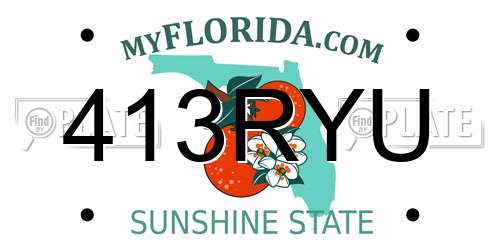 413RYU Florida License Plate