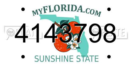 4143798 Florida License Plate