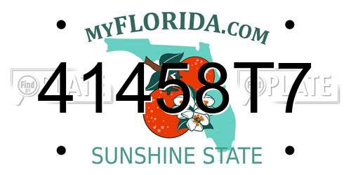 41458T7 Florida License Plate
