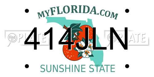414JLN Florida License Plate