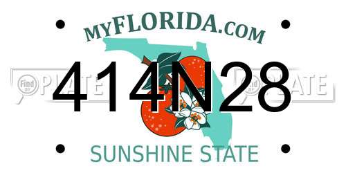 414N28 Florida License Plate