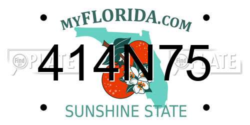 414N75 Florida License Plate