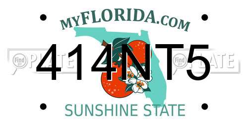 414NT5 Florida License Plate