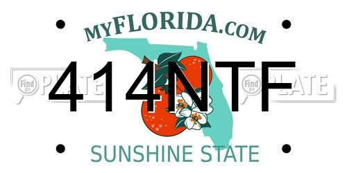 414NTF Florida License Plate