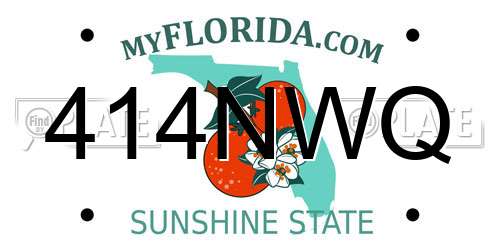 414NWQ Florida License Plate