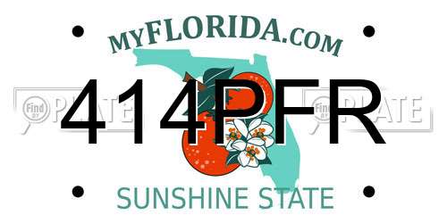 414PFR Florida License Plate