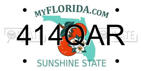 414QAR Florida License Plate