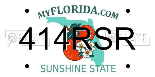414RSR Florida License Plate