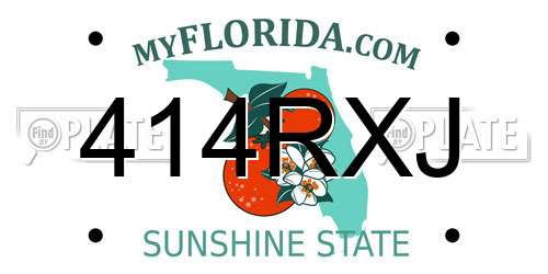414RXJ Florida License Plate