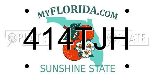 414TJH Florida License Plate