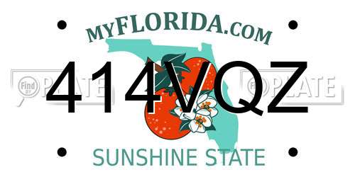 414VQZ Florida License Plate