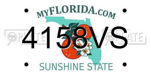 4158VS Florida License Plate