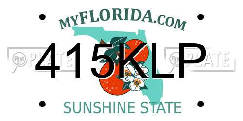415KLP Florida License Plate