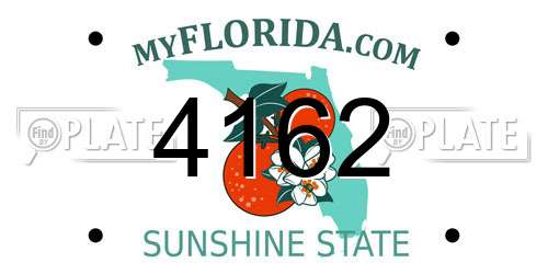 4162 Florida License Plate