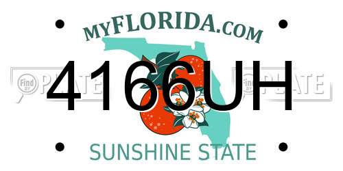 4166UH Florida License Plate