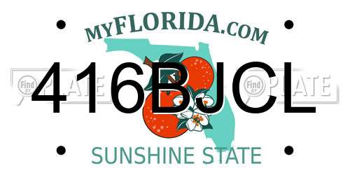416BJCL Florida License Plate