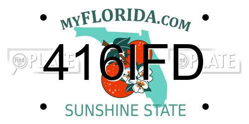 416IFD Florida License Plate
