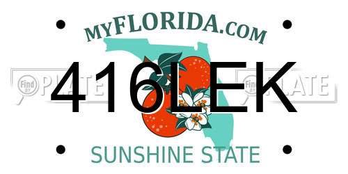416LEK Florida License Plate