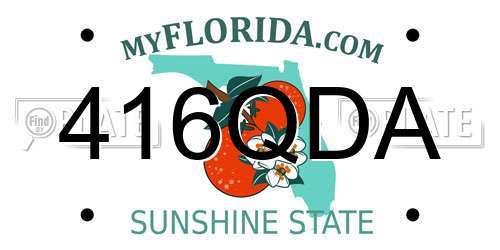 416QDA Florida License Plate