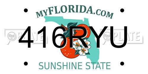 416RYU Florida License Plate
