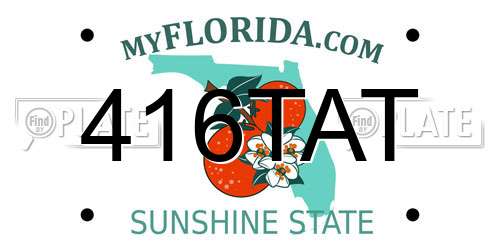 416TAT Florida License Plate