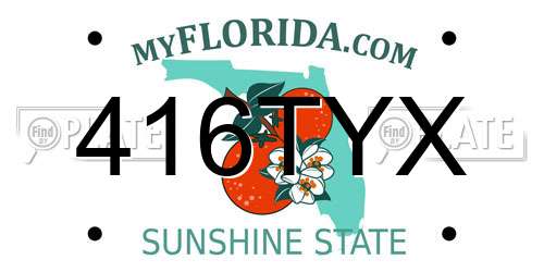 416TYX Florida License Plate
