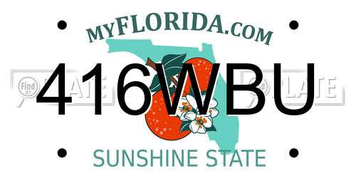 416WBU Florida License Plate