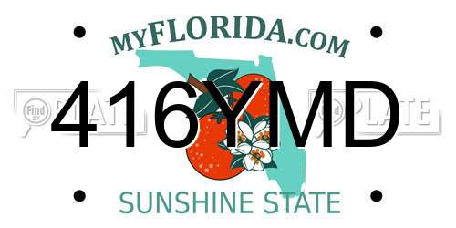 416YMD Florida License Plate