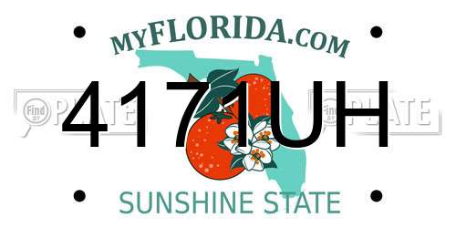4171UH Florida License Plate