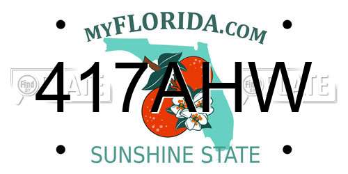 417AHW Florida License Plate