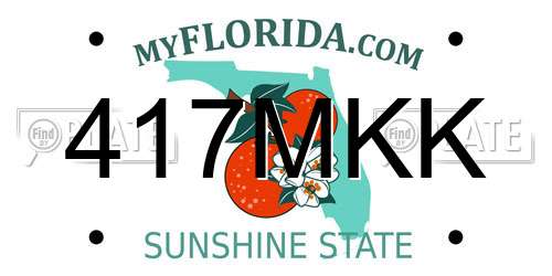 417MKK Florida License Plate