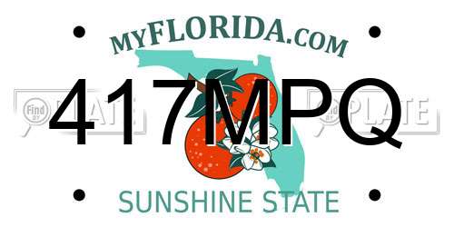 417MPQ Florida License Plate