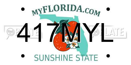 417MYL Florida License Plate