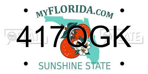 417QGK Florida License Plate
