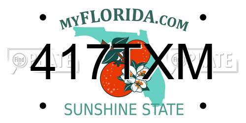 417TXM Florida License Plate