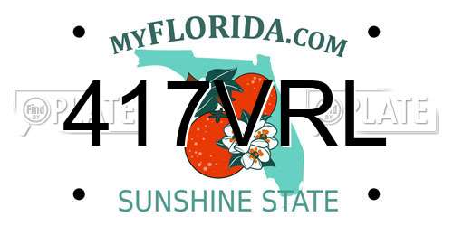 417VRL Florida License Plate