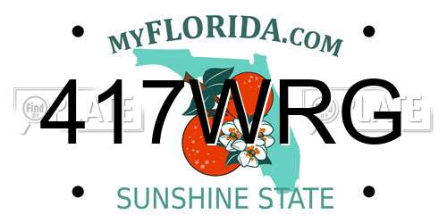 417WRG Florida License Plate