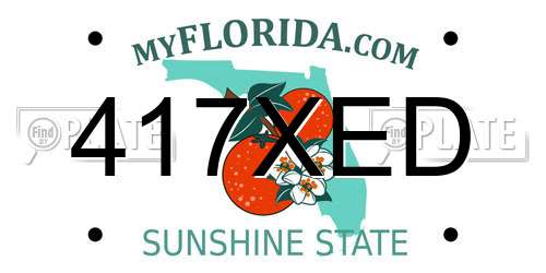 417XED Florida License Plate