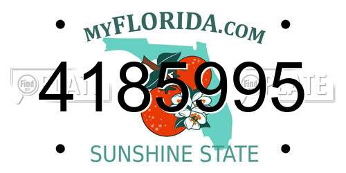 4185995 Florida License Plate