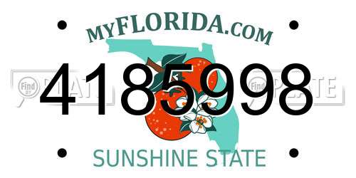 4185998 Florida License Plate