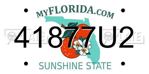 41877U2 Florida License Plate